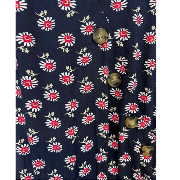 NWT Lane Bryant asymmetrical button front midi / maxi dress navy/coral/white 14 - Picture 10 of 16